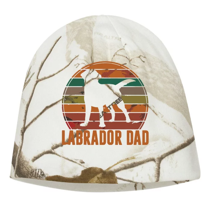 Retro Labrador Dad Gift Dog Daddy Golden Black Lab Father Kati - Camo Knit Beanie