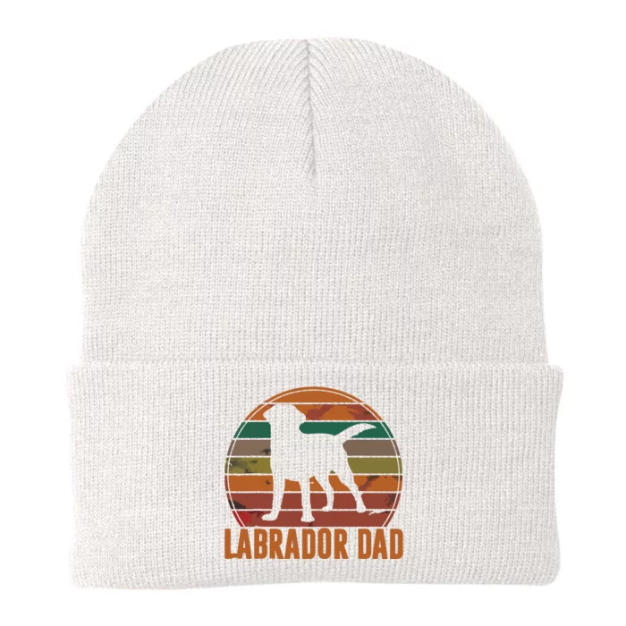 Retro Labrador Dad Gift Dog Daddy Golden Black Lab Father Knit Cap Winter Beanie