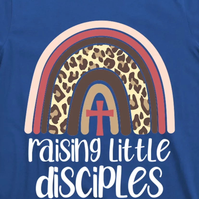 Raising Little Disciples Christian Mom Leopard Print Rainbow Gift T-Shirt