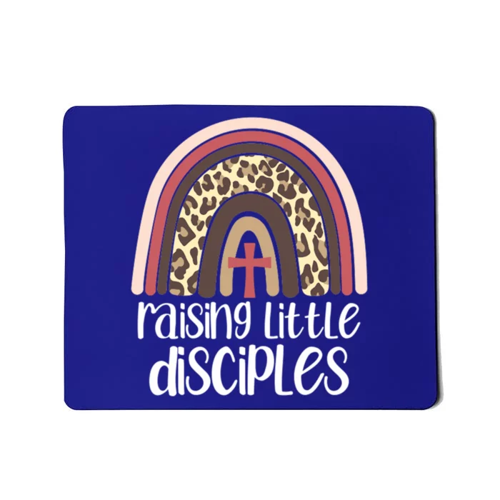 Raising Little Disciples Christian Mom Leopard Print Rainbow Gift Mousepad