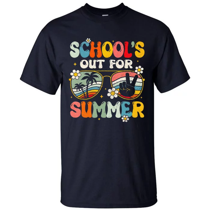 Retro Last Day Of SchoolS Out For Summer Teacher Tall T-Shirt