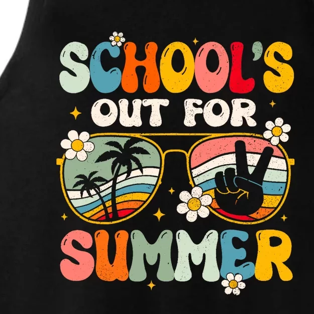 Retro Last Day of School's Out For Summer Teacher Boy Girl Ladies Tri-Blend Wicking Tank