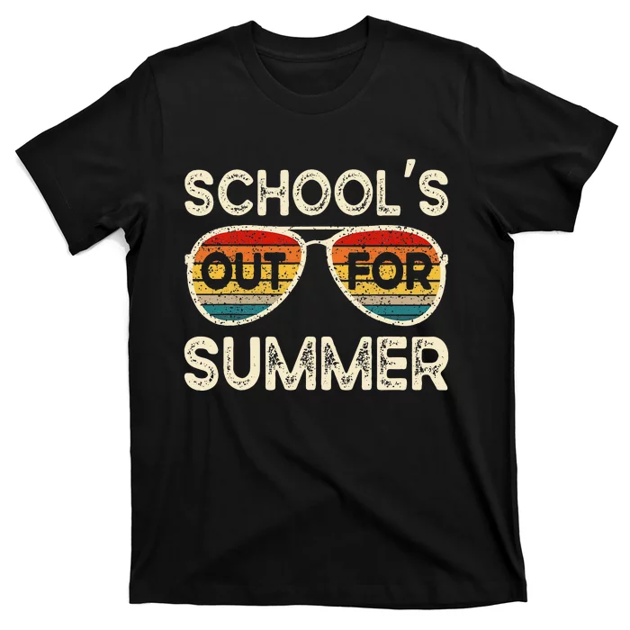 Retro Last Day Of School Schools Out For Summer Teacher T-Shirt