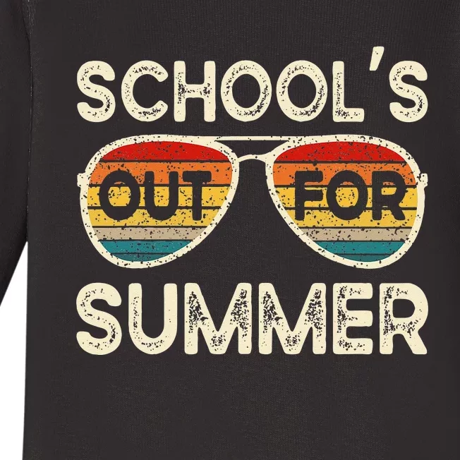 Retro Last Day Of School Schools Out For Summer Teacher Baby Long Sleeve Bodysuit