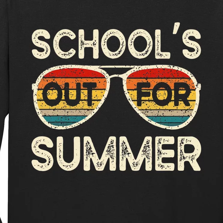 Retro Last Day Of School Schools Out For Summer Teacher Tall Long Sleeve T-Shirt