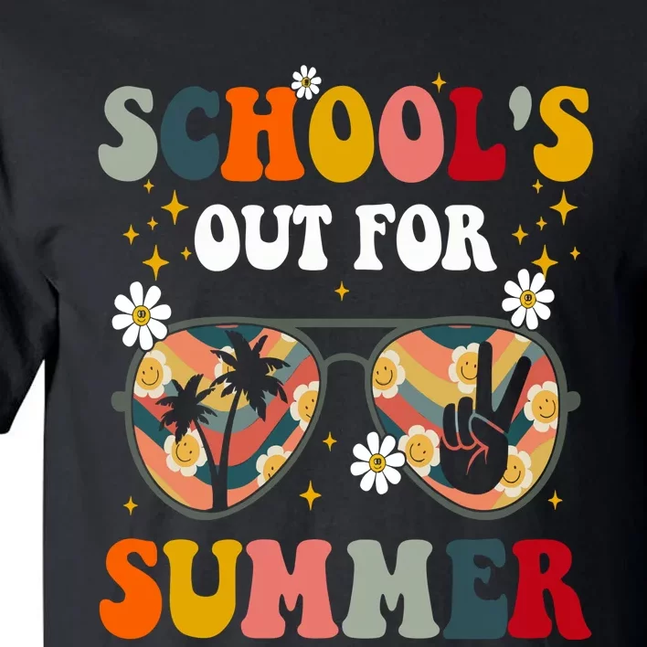 Retro Last Day Of Schools Out For Summer Teacher Tall T-Shirt