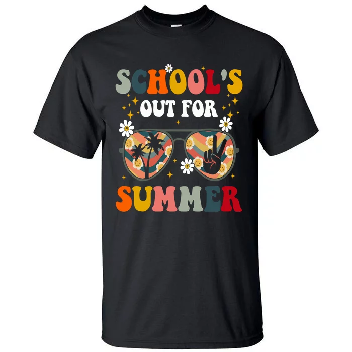 Retro Last Day Of Schools Out For Summer Teacher Tall T-Shirt