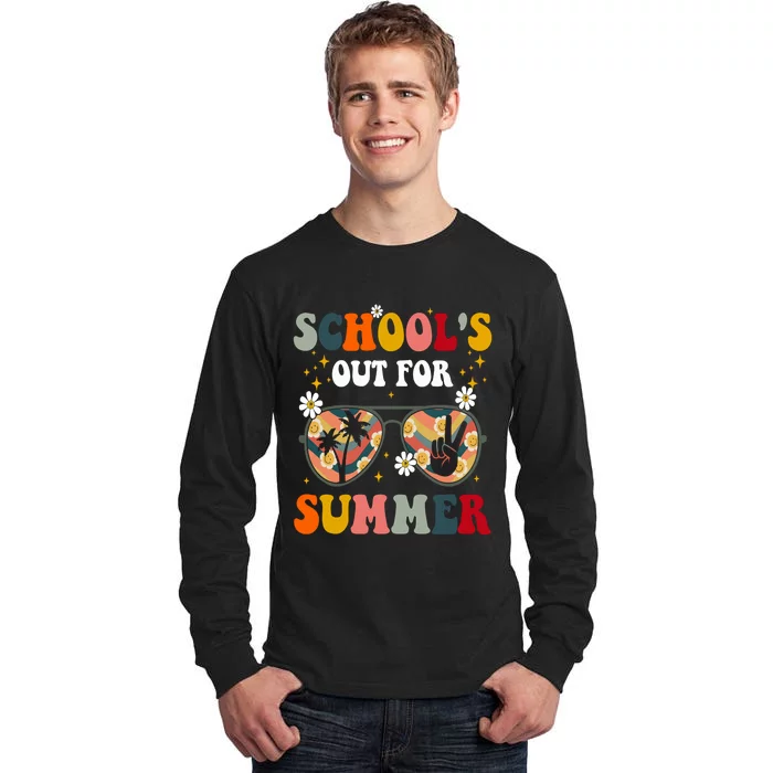 Retro Last Day Of Schools Out For Summer Teacher Tall Long Sleeve T-Shirt