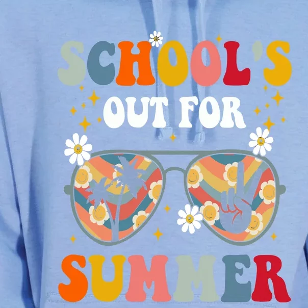 Retro Last Day Of Schools Out For Summer Teacher Unisex Surf Hoodie