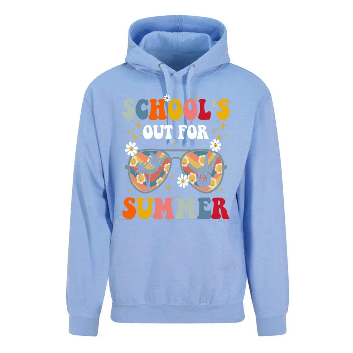 Retro Last Day Of Schools Out For Summer Teacher Unisex Surf Hoodie