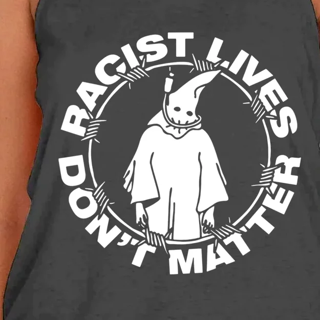 Racist Lives Dont Matter Black Funny Anti Racism Women's Knotted Racerback Tank