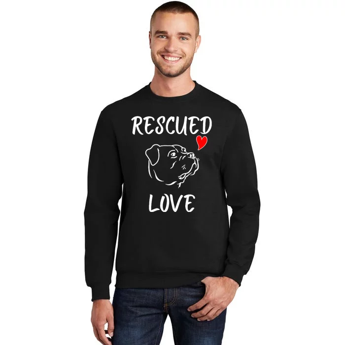 Rescued Love Dog Rescue Mom Cute Rescue Dog Long Sleeve Sweatshirt