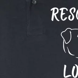 Rescued Love Dog Rescue Mom Cute Rescue Dog Long Sleeve Softstyle Adult Sport Polo