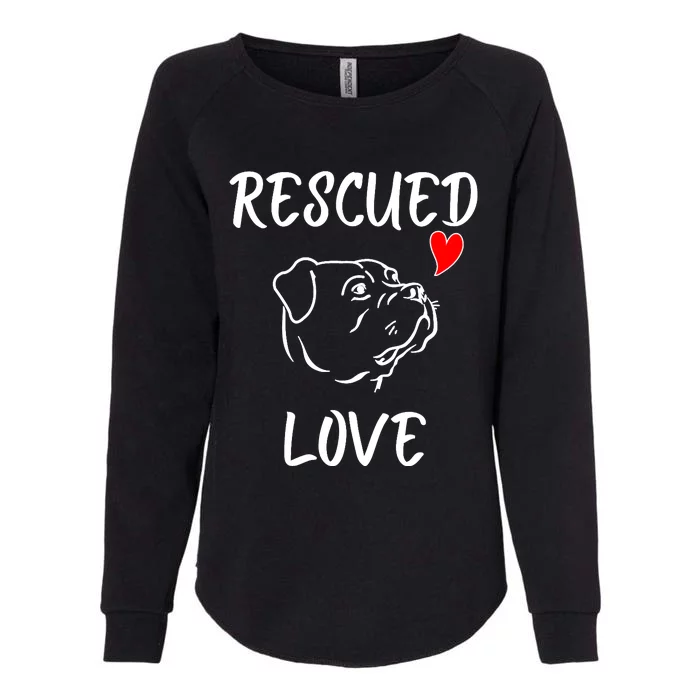 Rescued Love Dog Rescue Mom Cute Rescue Dog Long Sleeve Womens California Wash Sweatshirt