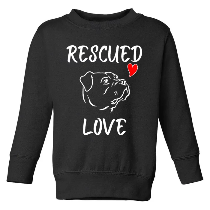 Rescued Love Dog Rescue Mom Cute Rescue Dog Long Sleeve Toddler Sweatshirt