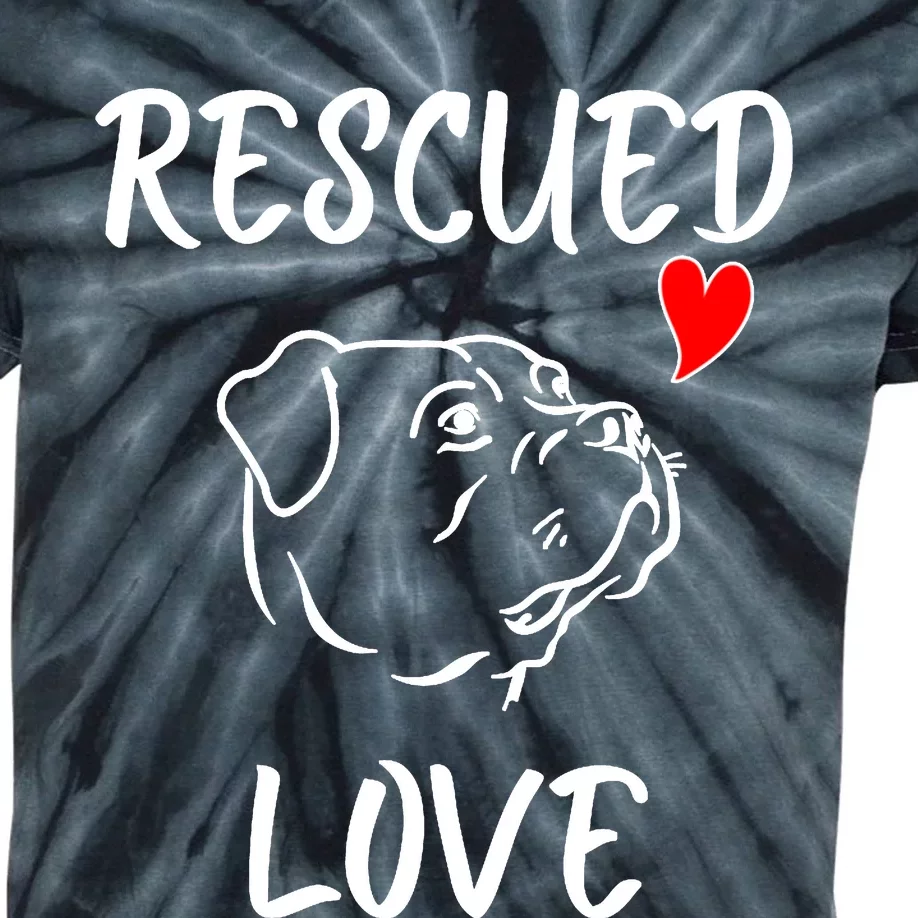 Rescued Love Dog Rescue Mom Cute Rescue Dog Long Sleeve Kids Tie-Dye T-Shirt