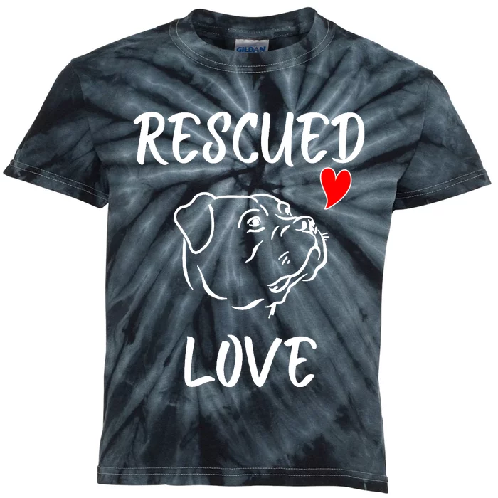 Rescued Love Dog Rescue Mom Cute Rescue Dog Long Sleeve Kids Tie-Dye T-Shirt