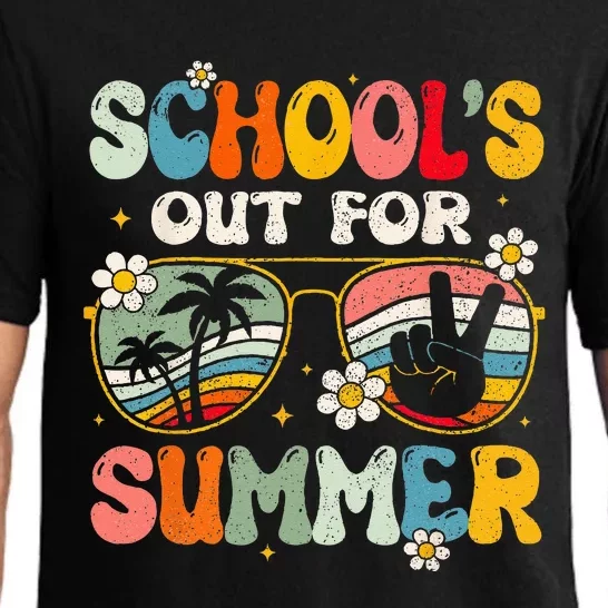 Retro Last Day Of Schools Out For Summer Teacher Pajama Set