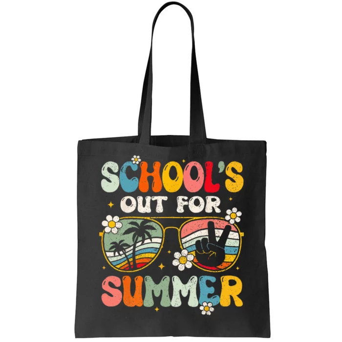 Retro Last Day Of Schools Out For Summer Teacher Tote Bag