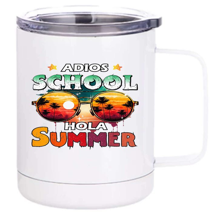 Retro Last Day Of School Out For Summer Teacher Adios Front & Back 12oz Stainless Steel Tumbler Cup