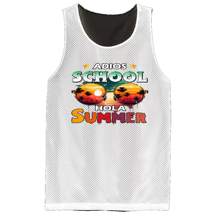 Retro Last Day Of School Out For Summer Teacher Adios Mesh Reversible Basketball Jersey Tank