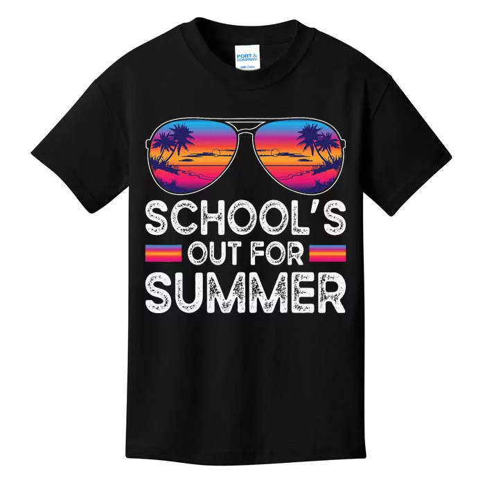 Retro Last Day of School's Out For Summer Teacher Kids T-Shirt