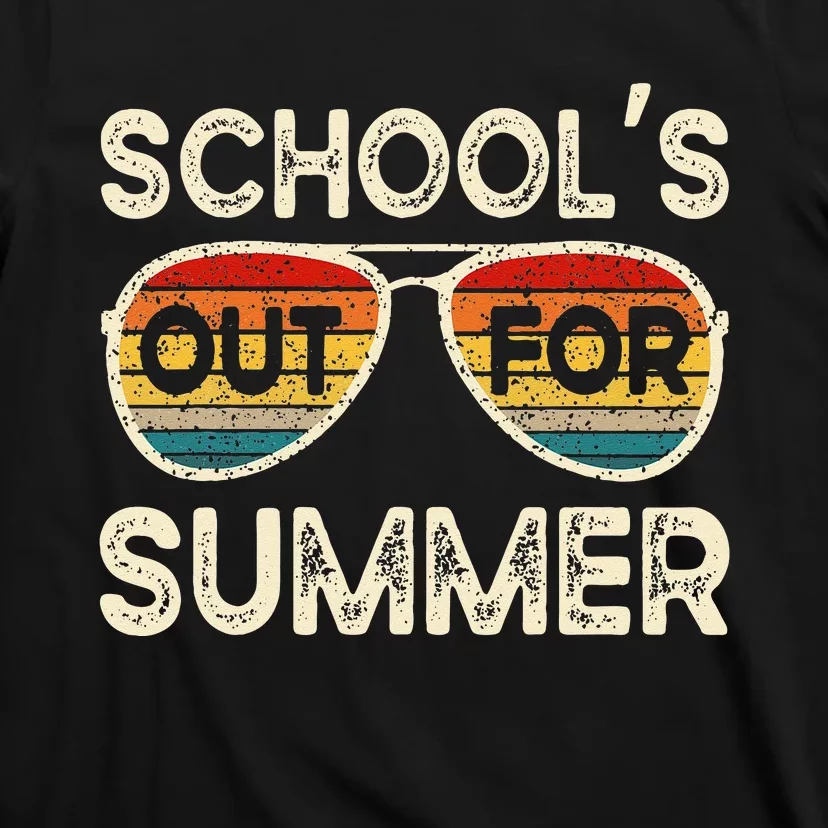 Retro Last Day Of School Schools Out For Summer Teacher T-Shirt