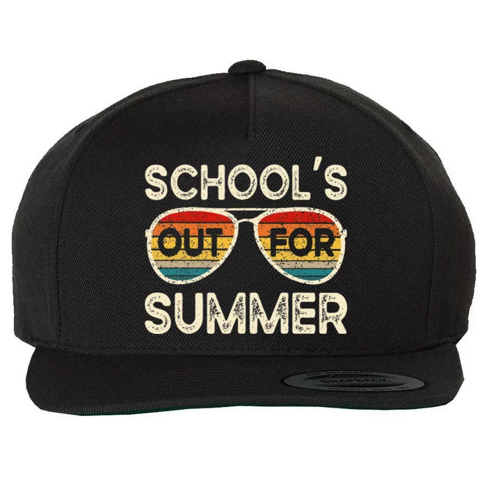 Retro Last Day Of School Schools Out For Summer Teacher Wool Snapback Cap