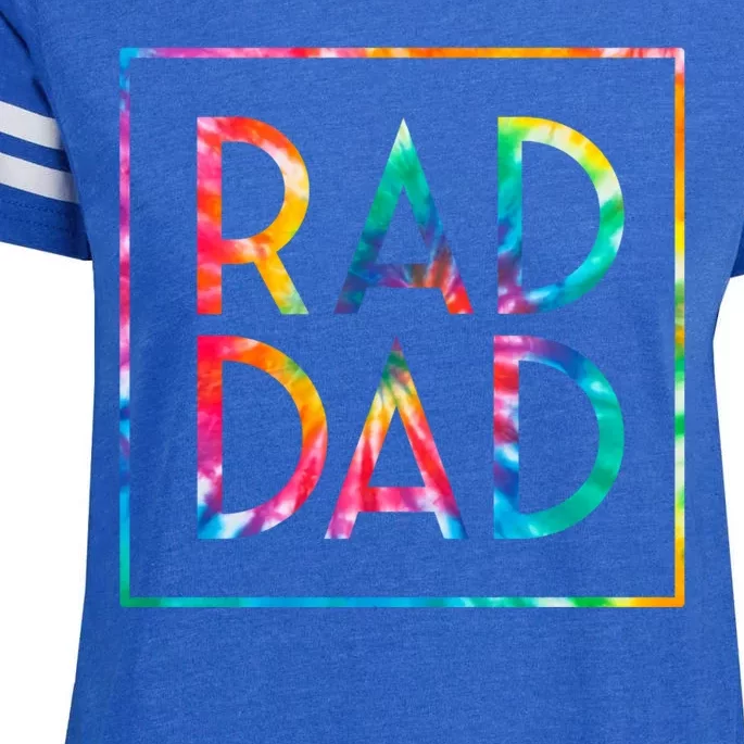 Rad Like Dad Tie Dye Funny Father’s Day Enza Ladies Jersey Football T-Shirt