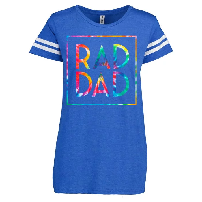 Rad Like Dad Tie Dye Funny Father’s Day Enza Ladies Jersey Football T-Shirt