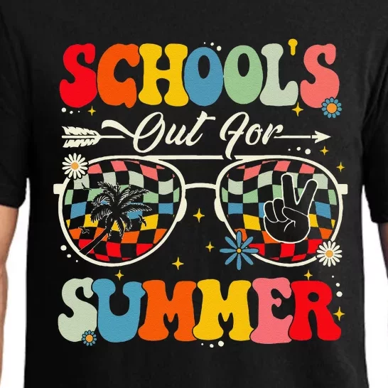 Retro Last Day Of SchoolS Out For Summer Teacher Pajama Set