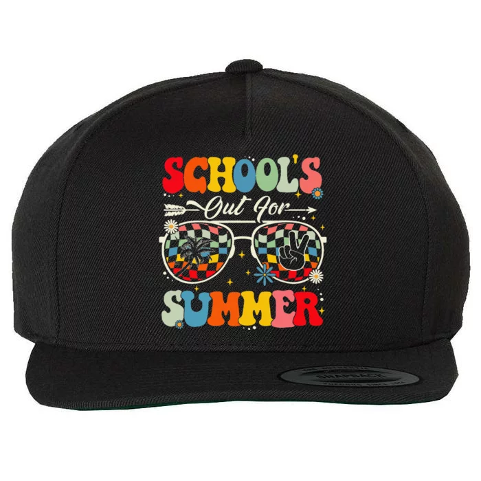 Retro Last Day Of SchoolS Out For Summer Teacher Wool Snapback Cap