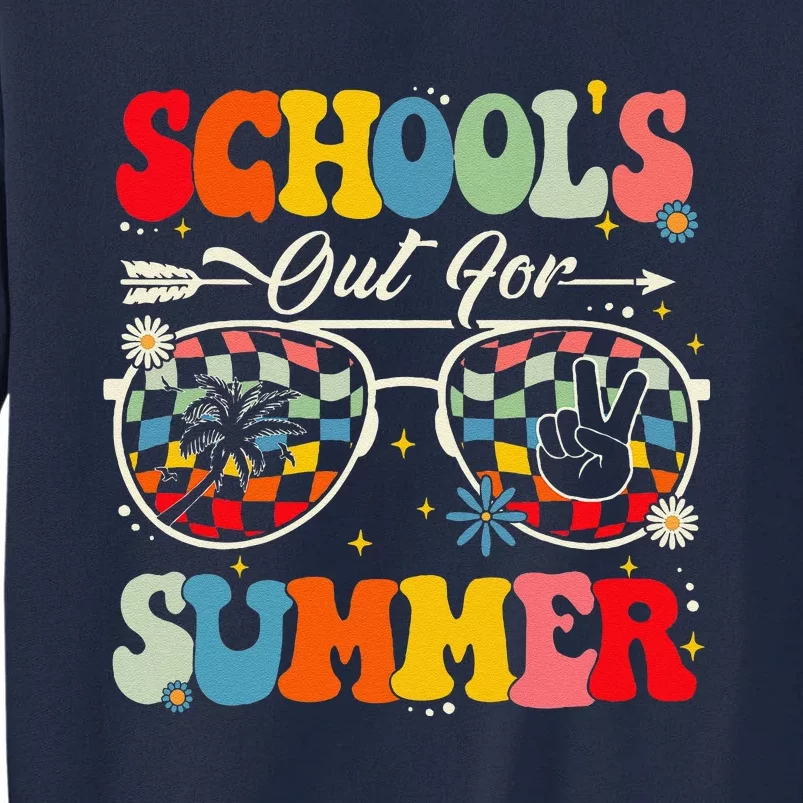 Retro Last Day Of SchoolS Out For Summer Teacher Tall Sweatshirt