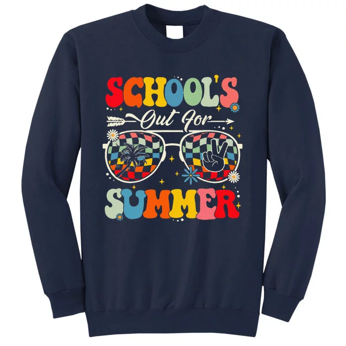 Retro Last Day Of SchoolS Out For Summer Teacher Tall Sweatshirt