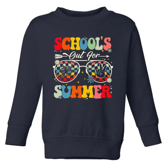 Retro Last Day Of SchoolS Out For Summer Teacher Toddler Sweatshirt