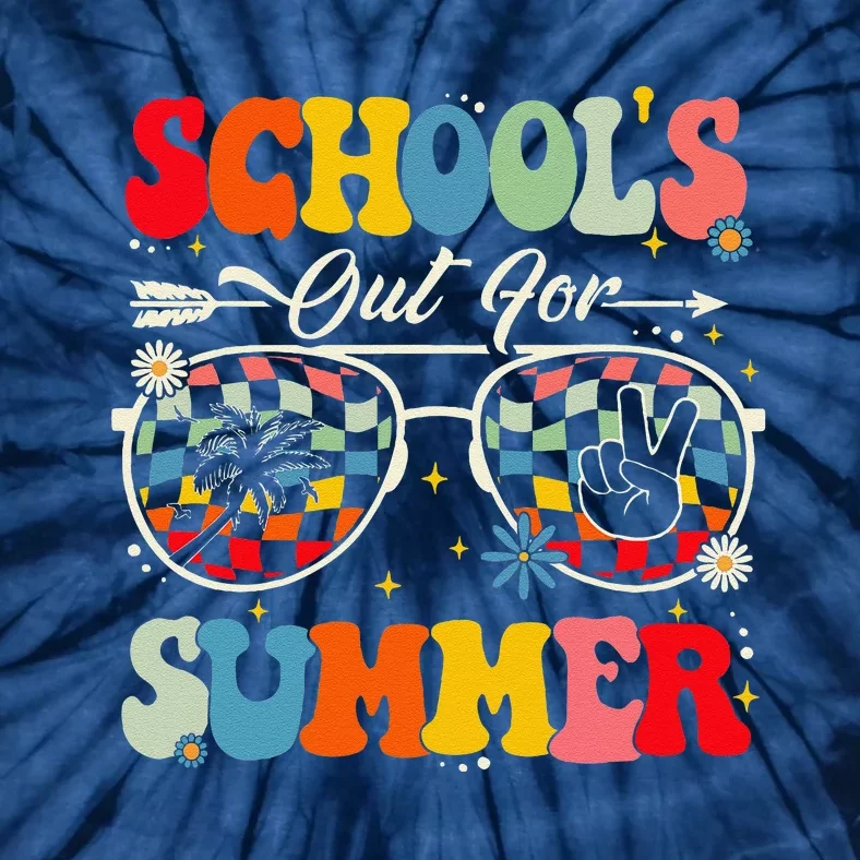 Retro Last Day Of SchoolS Out For Summer Teacher Tie-Dye T-Shirt