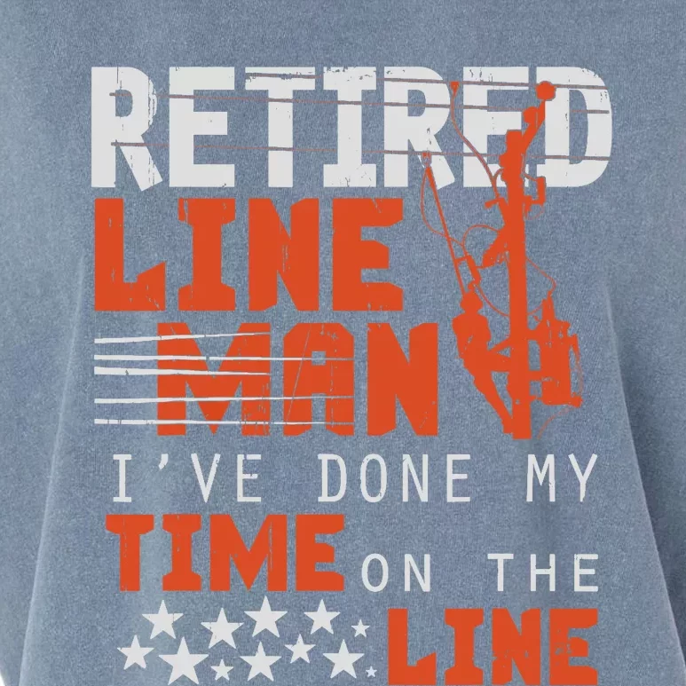 Retired Lineman design Funny Retirement Gift Tee Garment-Dyed Women's Muscle Tee