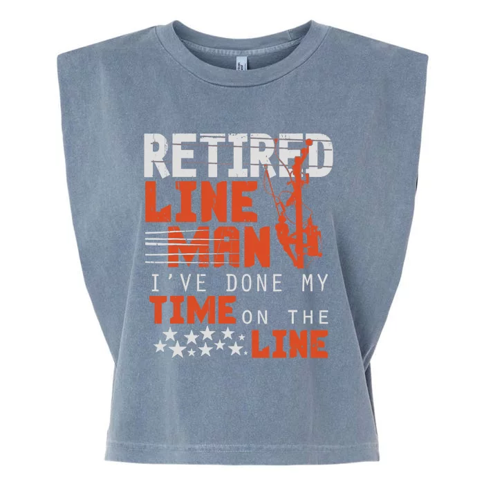 Retired Lineman design Funny Retirement Gift Tee Garment-Dyed Women's Muscle Tee