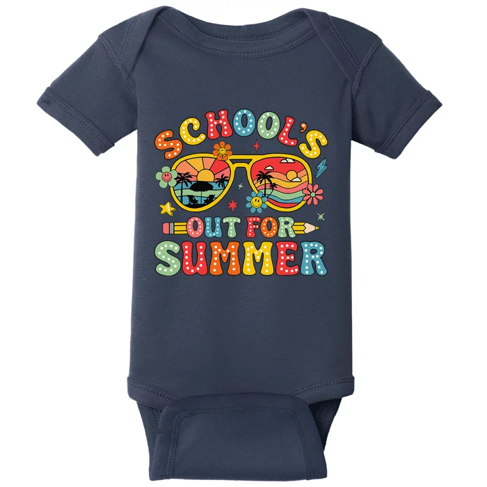 Retro Last Day Of SchoolS Out For Summer Teacher Baby Bodysuit