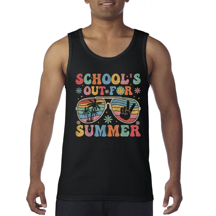 Retro Last Day Of SchoolS Out For Summer Teacher Tank Top