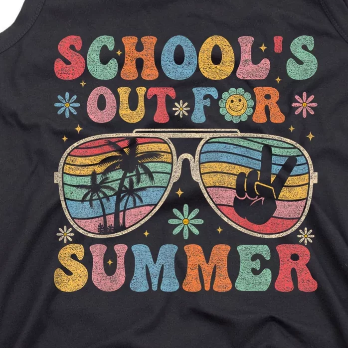 Retro Last Day Of SchoolS Out For Summer Teacher Tank Top