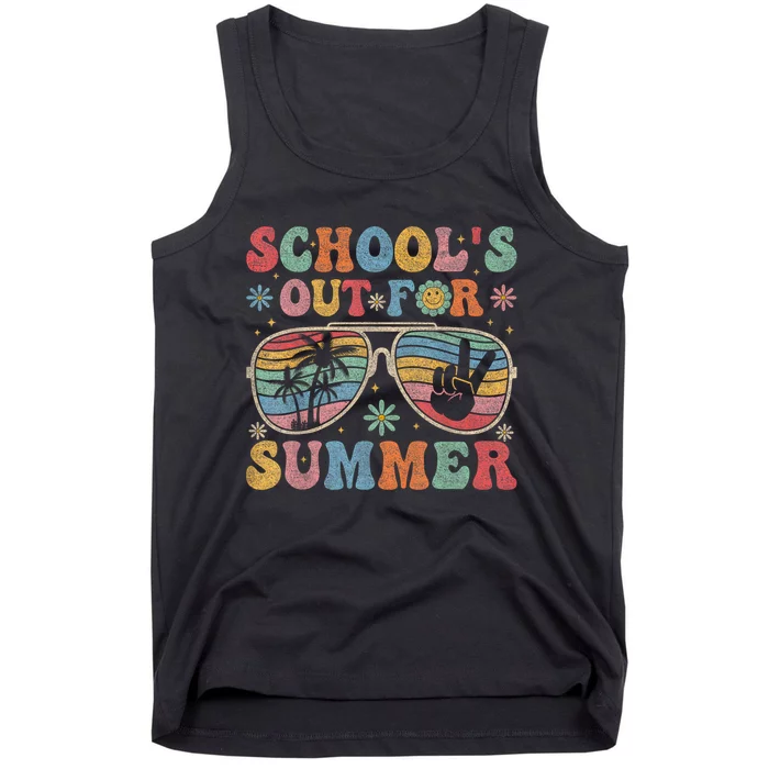 Retro Last Day Of SchoolS Out For Summer Teacher Tank Top