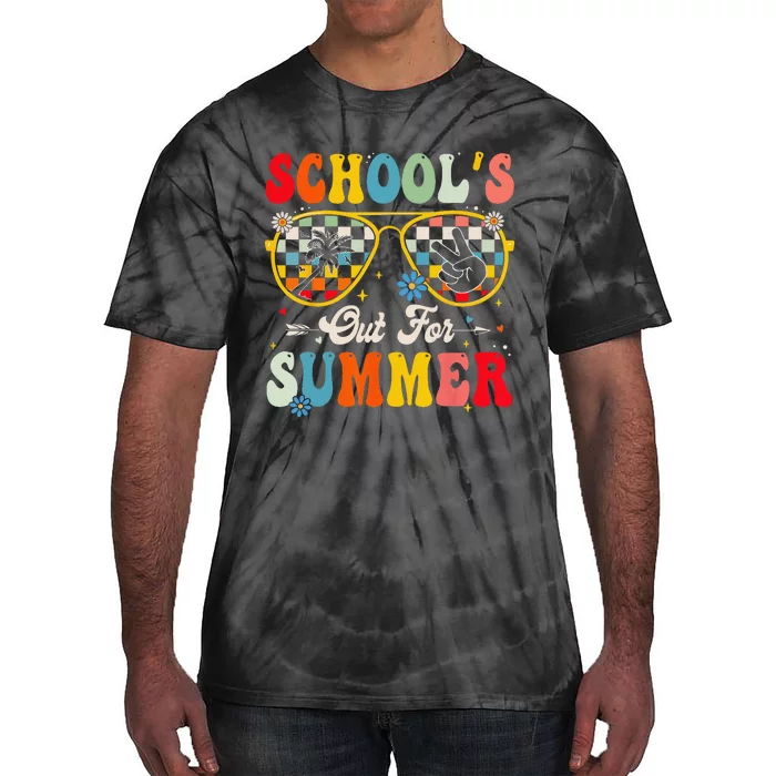 Retro Last Day of School's Out For Summer Teacher Boys Girls Tie-Dye T-Shirt