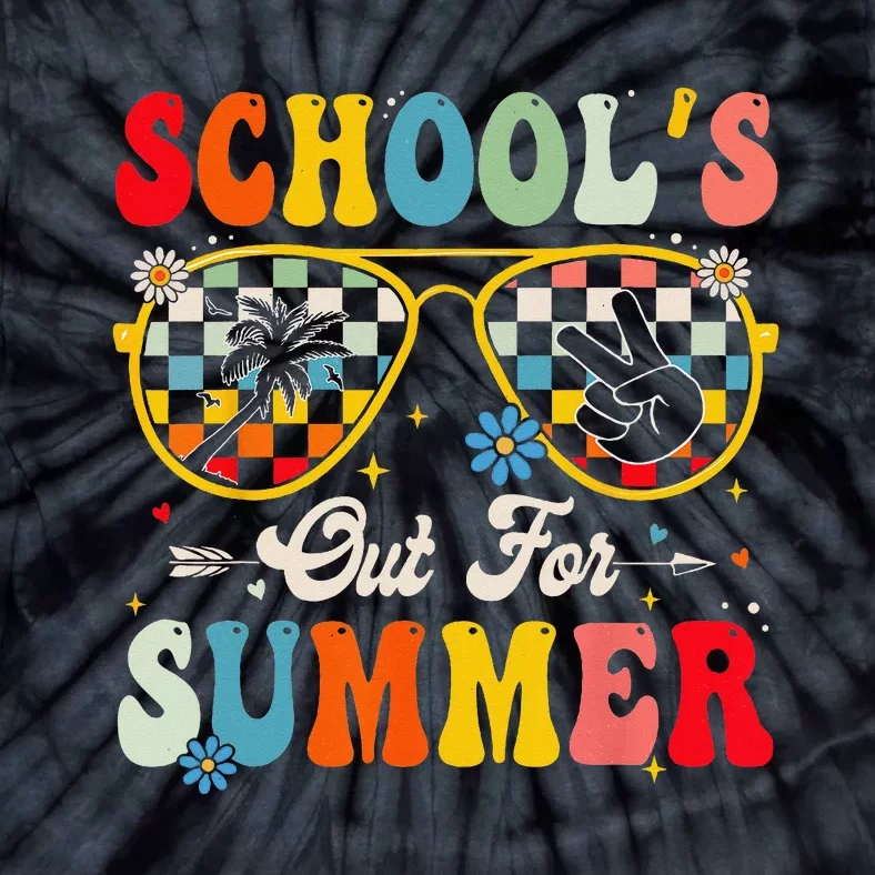 Retro Last Day of School's Out For Summer Teacher Boys Girls Tie-Dye T-Shirt