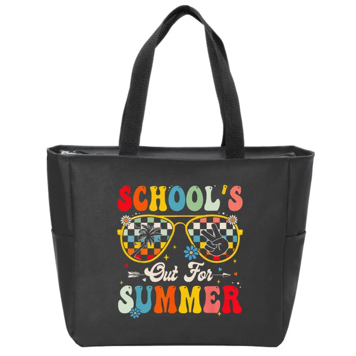 Retro Last Day of School's Out For Summer Teacher Boys Girls Zip Tote Bag