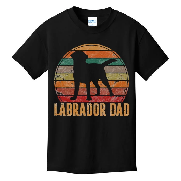 Retro Labrador Dad Gift Dog Daddy Golden Black Lab Father Kids T-Shirt