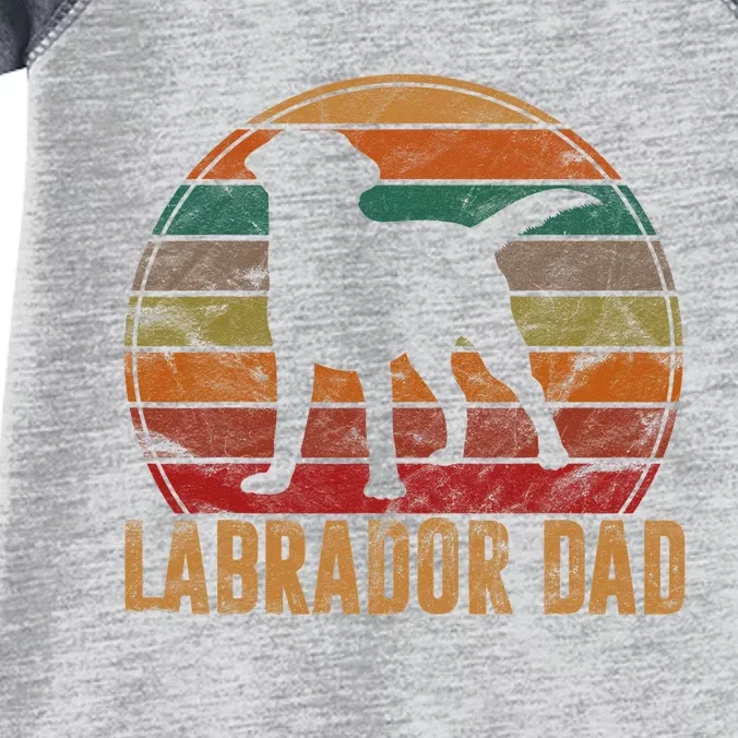 Retro Labrador Dad Gift Dog Daddy Golden Black Lab Father Infant Baby Jersey Bodysuit