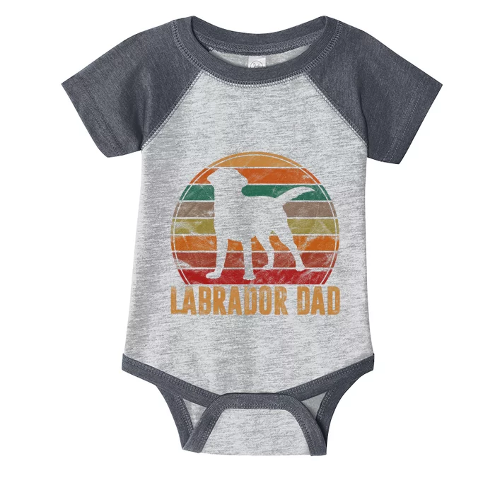 Retro Labrador Dad Gift Dog Daddy Golden Black Lab Father Infant Baby Jersey Bodysuit