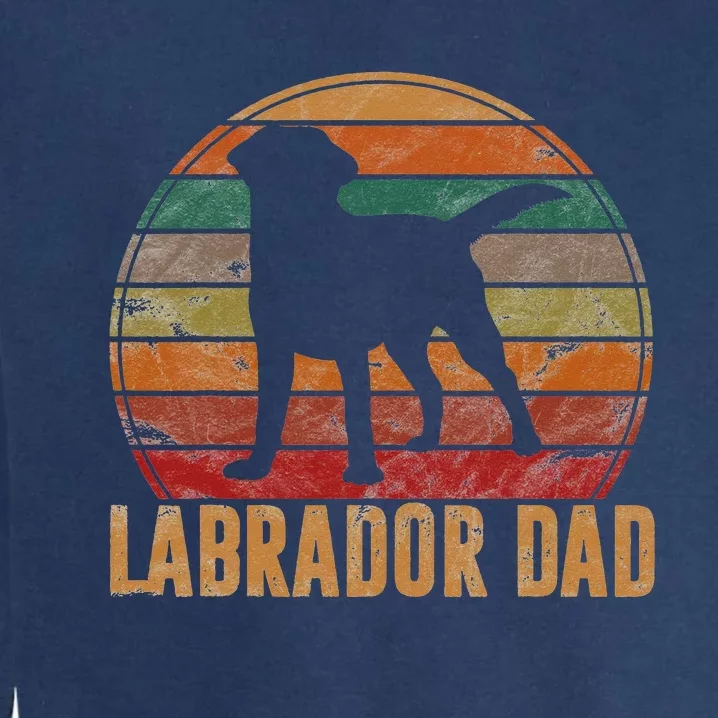 Retro Labrador Dad Gift Dog Daddy Golden Black Lab Father Garment-Dyed Sweatshirt