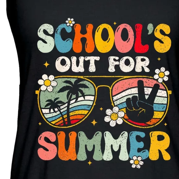 Retro Last Day Of Schools Out For Summer Teacher Girls Ladies Essential Flowy Tank